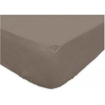 Sábana bajera 140x200 cm en algodón 57 hilos - Soleil d'Ocre - Color taupe - Bonnet 25 cm - Hipoalergénica