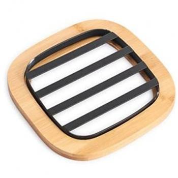 Salvamantel DKD Home Decor 17 x 17 x 1 cm Natural Negro Acero