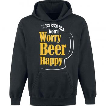 Don`t Worry Beer Happy Sudadera con Capucha Negro XL