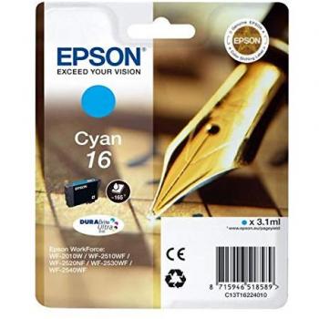 Epson C13T16224022 - Cartucho de Tinta Original, Color Cyan, Modelo 16