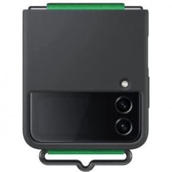 Samsung Galaxy Z Flip4 Black Silicone Cover with Strap