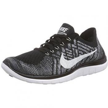 Nike Free 4.0 Flyknit Zapatillas de running, Hombre, Negro / Blanco / Gris, 45 1/2