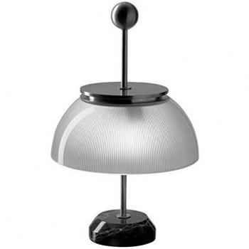 Lámpara de mesa Artemide Alfa con pantalla de vidrio blanca