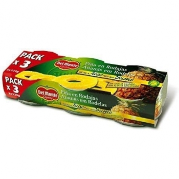 Del Monte - Piña en Rodajas en su Jugo 3 x 220 g