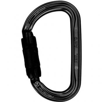 Petzl Am'D Twist-Lock Asymmetrical Aluminum Carabiner - Black, Fall Protection