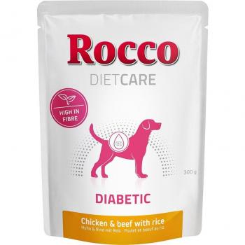 Rocco Diet Care Diabetic, vacuno y arroz en bolsitas - 300 g
