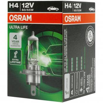 OSRAM ULTRA LIFE H4, lámpara para faros halógena, 64193ULT, automóvil de 12 V, estuche