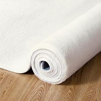 Bedsure Alfombra Recibidor Lavable Blanca - Alfombra Salón de Pelo Corto Suave Peluda, Alfombra Sala para casa, 160x230 cm