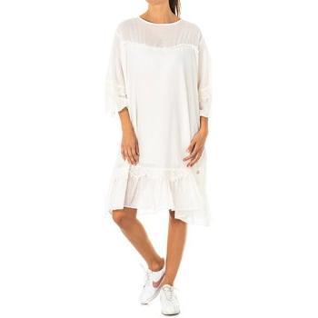 Vestido elástico con manga 3/4 de cuello redondo LWD006 para mujer