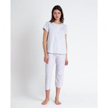 Pijama Disney Maternity Dálmatas Gris con Pantalón Palazzo y Manga Corta