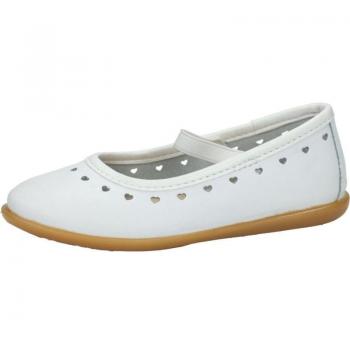 Bailarinas de niña CONGUITOS COSH265048 color blanco, talla 24, con diseño de corazones