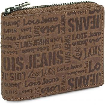 Lois - 11709 Cartera Monedero Billetero Tarjetero Hombre de Piel Genuina. Cremallera Exterior. Portamonedas, Compartimentos Tarjetas, documentación y Billetes, Color Marron