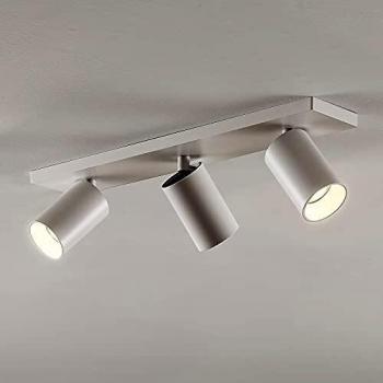 Downlight de techo Arcchio Brinja, angular, blanco, 3 luces GU10