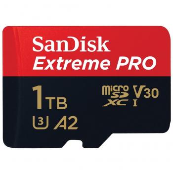 SanDisk Extreme Pro 1TB MicroSDXC UHS-I A2 Class 10 V30 Memory Card with Adapter