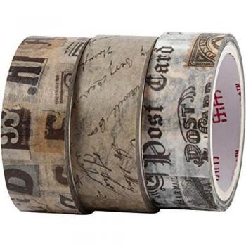 Set de Washi Tape Adhesivo, 3 Rollos, Largo: 5 m, Ancho: 15 mm