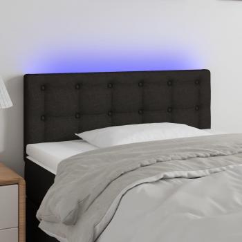 Cabecero LED negro de tela 80x5x78/88 cm