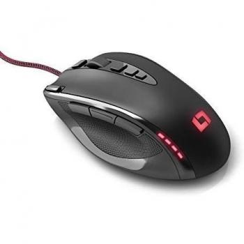 Lioncast LM20 - Ratón para gaming con Sensor Láser de 16 400 DPI, Efectos LED y 11 Botones Programables, color negro