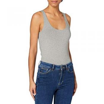 Vero Moda NOS Damen Vmmaxi My Soft Long Tank Ga Noos Top, Grau