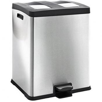 Cubo de Basura de Pedal EKO Rejoice 2x30L Plata Mate
