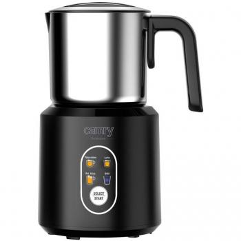 Camry CR4498 Espumador de Leche Automático, Batidor de Leche Eléctrico, Calentador de Leche 350 ml, Función para Espuma en Caliente y Frío, Tapa Transparente