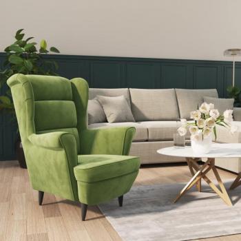 Sillón de terciopelo vidaXL en azul, gris claro y gris oscuro, cómodo para dormitorio y relax