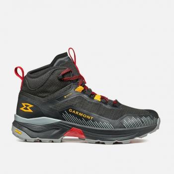 Botas trekking GARMONT 9.81 Engage Mid Gore-Tex (Black/GARMONT Oranger) - Talla 46, color negro con detalles en rojo y amarillo
