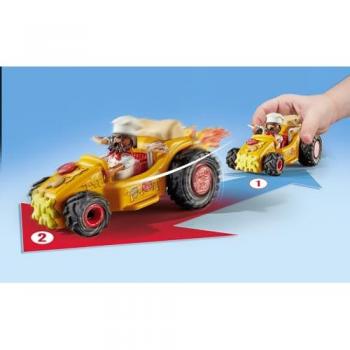 Playmobil Funstars 71634 Racing Pizza - Set de Juego con Kart con Motor Retráctil para Carreras Emocionantes, Juguetes para Niños y Niñas a Partir de 4 Años