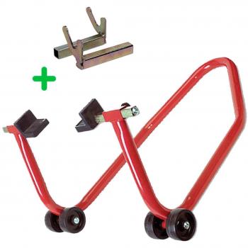 CABALLETE TRASERO para MOTO ELEVADOR SOPORTE + ADAPTADOR DIABOLOS AZUL RZ TOOLS