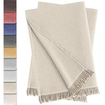Pack de 2 Plaids Multiusos Paul 180 x 260 cm Beige - Fundas para Sofá y Mantas para Cama