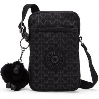 Bolso para móvil Kipling Tally en estampado negro con cremallera y diseño clásico