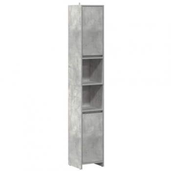 Armario baño madera contrachapada gris hormigón 30x30x183,5 cm