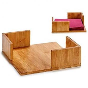 Bigbuy Home S3603577 Servilletero Bambú, 22 x 7 x 22 cm