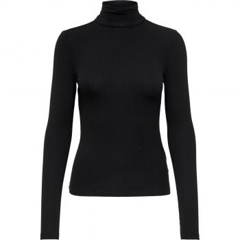 Only Women's Long Sleeve Turtleneck Top Sille - Black Slim Fit