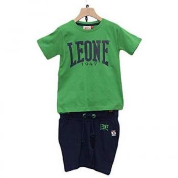 LEONE - 1947 Apparel Conjunto Infantil básico Compuesto por Camiseta de Manga Corta y pantalón Corto - Voodoo Verde-Azul Marino