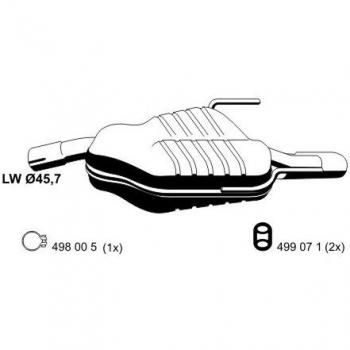 Silenciador trasero ERNST 043137 para OPEL, compatible con modelos 13156926 y 5852312