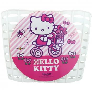 Cesta Infantil Hello Kitty para Manillar de Bicicleta - Color Blanco con Fijación por Correas
