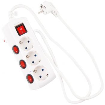 Base interruptor individual Onlex con cable de 1,5 mts y 3 tomas