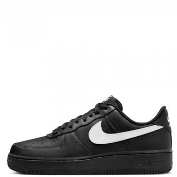 Nike Air Force 1 '07 Men's Leather Sneakers - Black - Size 43