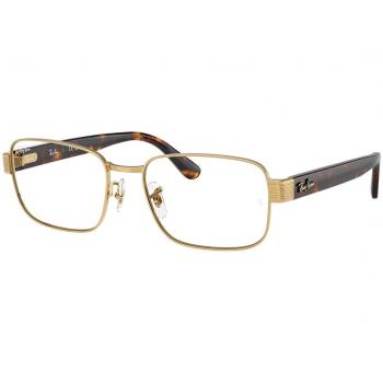 Ray-Ban RX6529 2500 Unisex Gold Metal Eyeglasses Transparent Frame Size 54