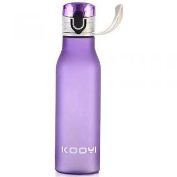 Kooyi Plástico Botella de Agua de deporte 550 ml, Portátil 1-Click Apertura, libre de BPA