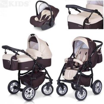 PREMIUM 3 en 1 Carrito PASSO convertible con capazo, saco para las piernas, bolsa para pañales, capota y silla de coche