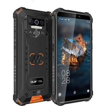 4G Teléfono Móvil Resistente OUKITEL WP5 Pro, Batería de 8000 mAh, Android 10 Smartphone Impermeable IP68, 4 Luces de Flash LED, Helio A25 4GB + 64GB, 13MP + 2MP + 2MP, Reconocimiento Facial Naranja