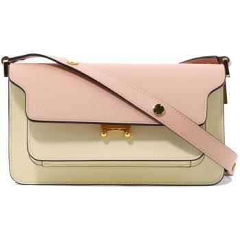Marni Women's Trunk East West Crossbody Bag in Pink | SBMP0121U1LV520Z605M, Leather shoulder bag, Pink, Female, Size: ONE SIZE
