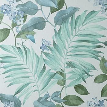 Crown Eden Tropical Grey Textured Vinyl Wallpaper in Green and Blue Jungle Design