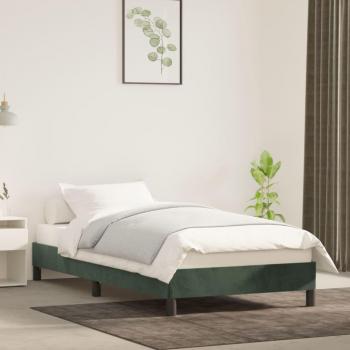 Cama solar sin colchón verde oscuro 100x200 cm en terciopelo Vidaxl