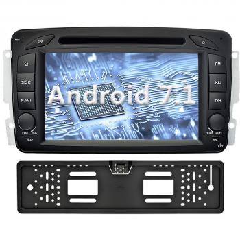 YINUO 7 Pulgadas 2 Din Android 7.1.1 Nougat 2GB RAM Quad Core Pantalla Táctil Estéreo Reproductor De DVD GPS Navegador Multimedia Radio De Coche HD 1024*600 Para Mercedes-Benz C class W203