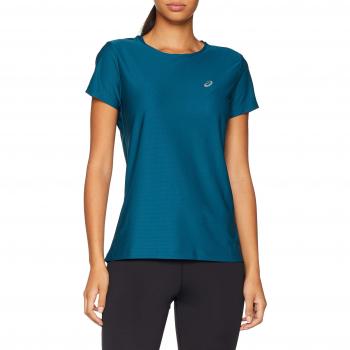 Asics SS Top Camiseta, Mujer, Azul, L