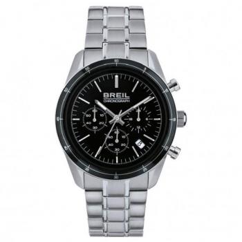 Reloj BREIL RELEASE HOMBRE MONO-CLOCK dial NEGRO QUARTZ CRONÓGRAFO movimiento y PULSERA DE ACERO PLATEADO Mod. TW1897