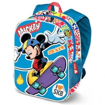 Mochila Infantil 3D Mickey Mouse Skater Pequeña Azul