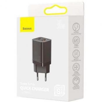 Baseus Cargador USB Tipo C de 30W con Carga Rápida QC3.0 y Puerto Dual